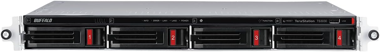 BUFFALO TeraStation 3430RN 4-Bay 8TB (2x4TB) Rackmount Small-Med Business NAS w/Hard Drives Included