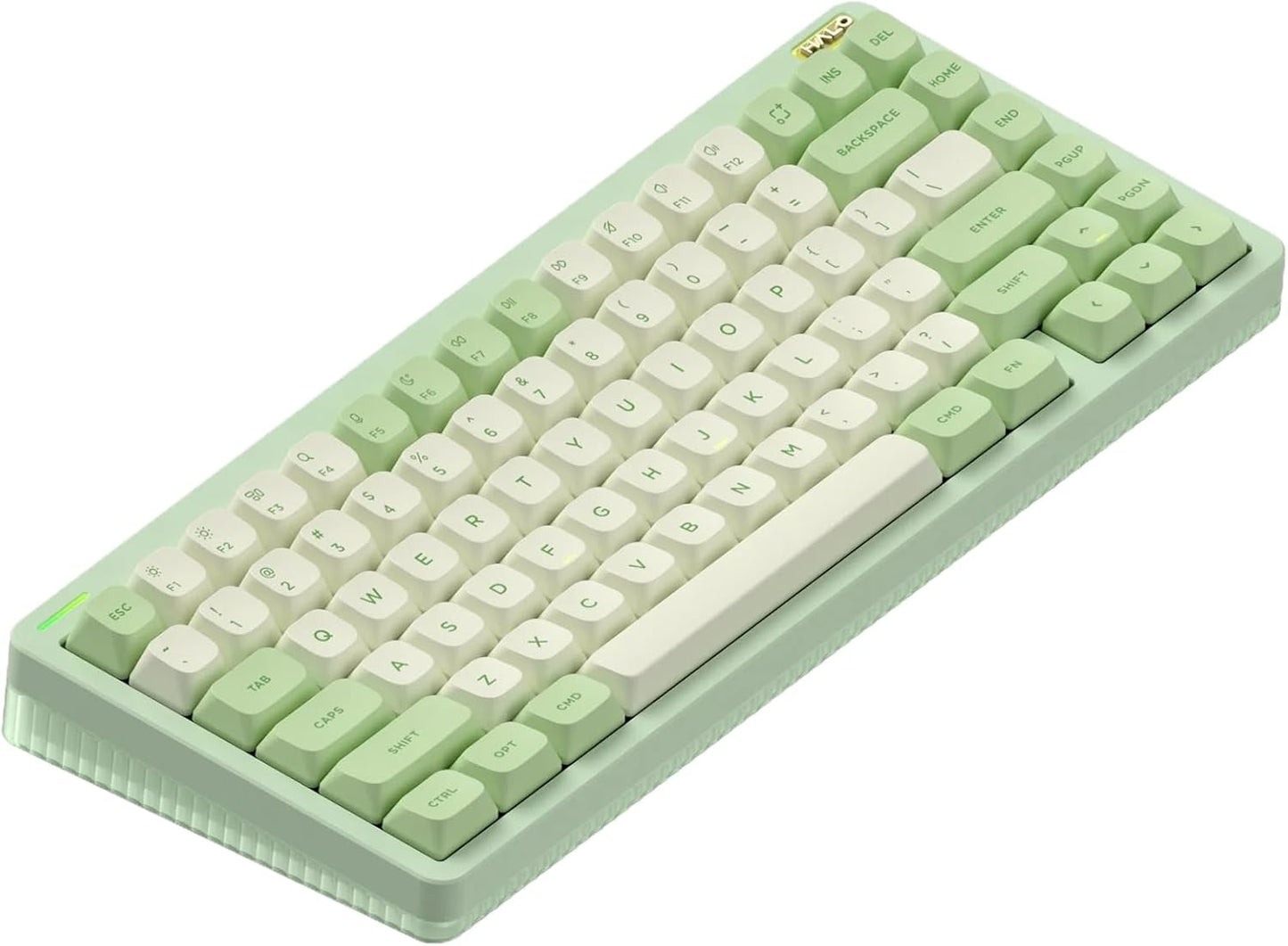 nuphy Halo75 V2 Mechancial Gaming Kyeboard,75% Wireless Hot Swappable Bluetooth Keyboard,83 Kyes RGB Backlit Keyboard,Support Bluetooth/2.4GHz/USB-C (Green, Silent Red Clear-Top (45gf))