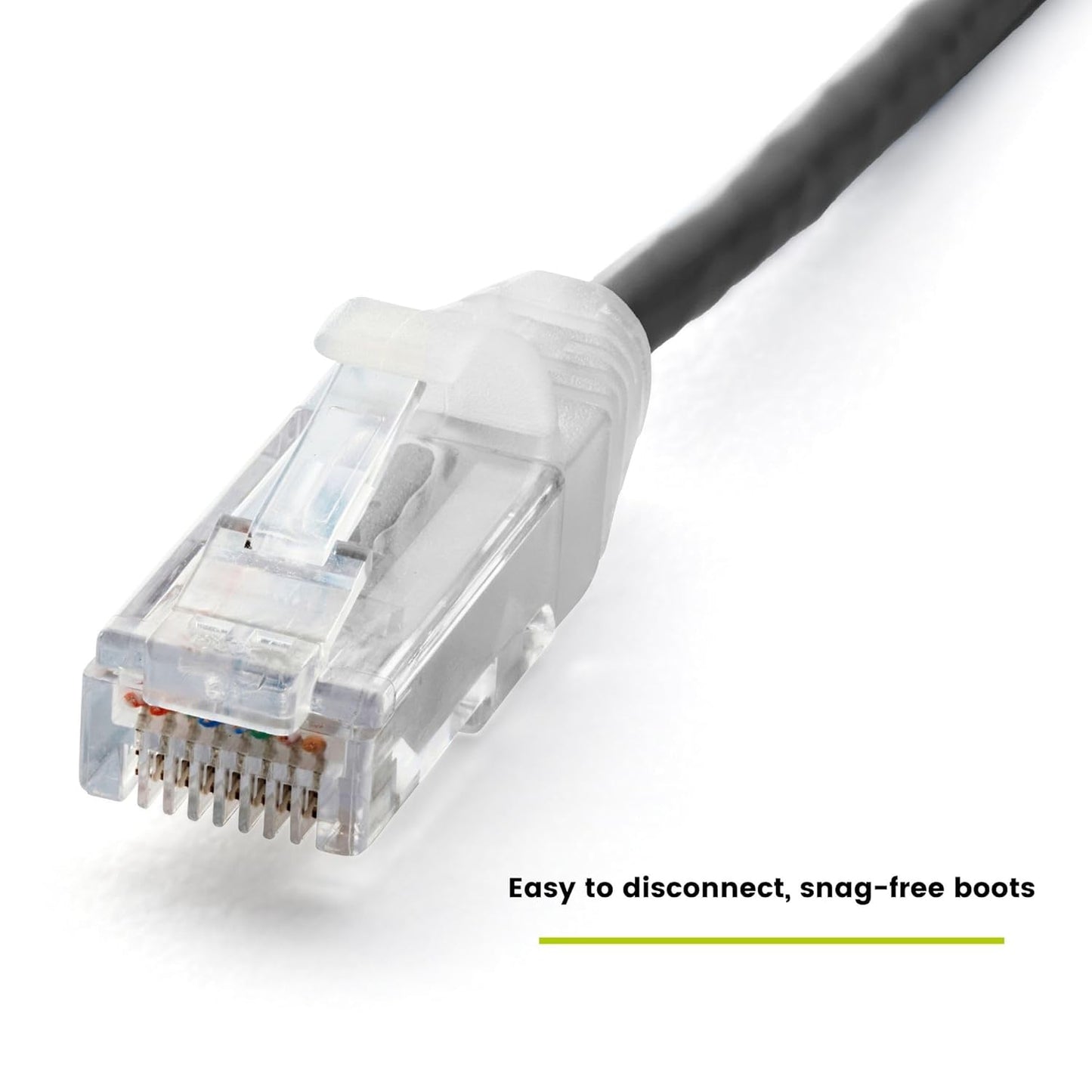 TRUECABLE Cat6 Component Rated Patch Cable, Unshielded (U/UTP), 25ft, Black, 28AWG Solid Copper, Snagless 10G High-Speed Ethernet Cable, PoE++ 4PPoE 100W, UL Listed, RoHS-3, 1 Pack