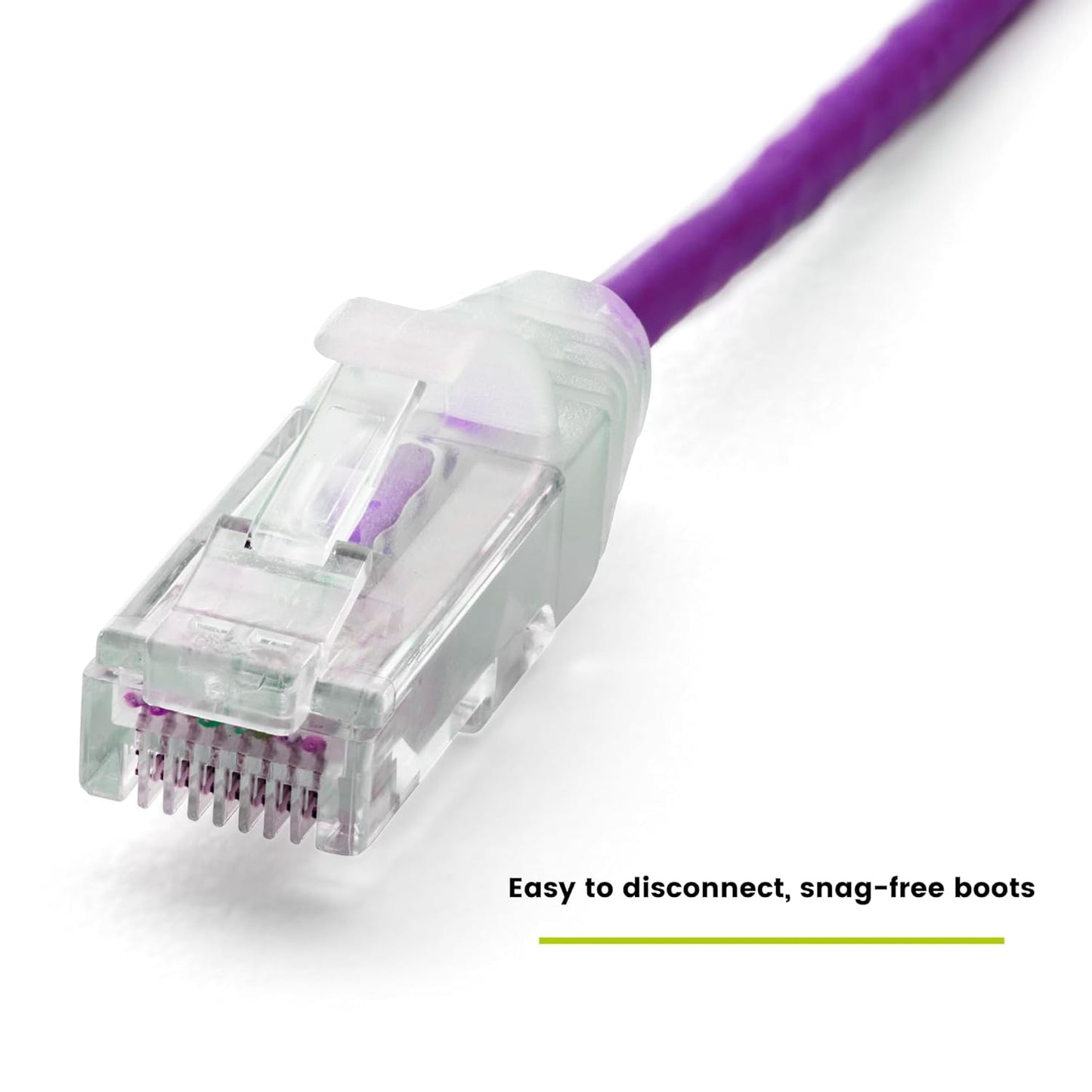 TRUECABLE Cat6 Component Rated Patch Cable, Unshielded (U/UTP), 5ft, Purple, 28AWG Solid Copper, Snagless 10G High-Speed Ethernet Cable, PoE++ 4PPoE 100W, UL Listed, RoHS-3, 1 Pack