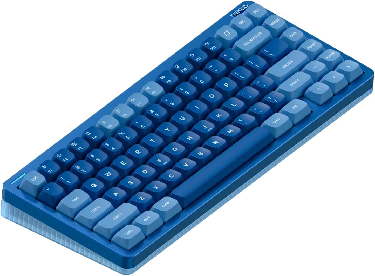 nuphy Halo75 V2 Mechancial Gaming Kyeboard,75% Wireless Hot Swappable Bluetooth Keyboard,83 Kyes RGB Backlit Keyboard,Support Bluetooth/2.4GHz/USB-C (Blue, Silent Red Clear-Top (45gf))