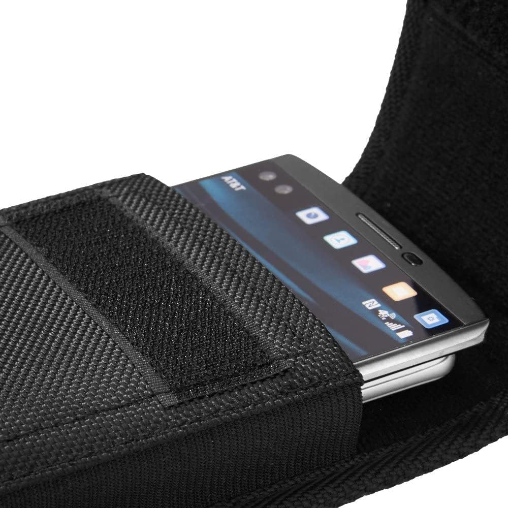Cell Phone Pouch Nylon Holster Case with Belt Clip Cover for Samsung Galaxy S24 Ultra / S24 Plus/ S23 Ultra / A14 5G / A15 5G/A35/A55 5G/iPhone 15 14 13 12 Pro Max Case Metal Belt Clip