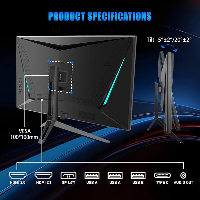 28 Inch 4K UHD Gaming Monitor 144Hz 1ms,IPS Monitor with HDR400, 100% sRGB, AMD FreeSync/G-Sync,PC Monitor for Gaming,Office,Type-C/HDMI/USB,Built-in Speaker,VESA Mount, Bluelight Filter