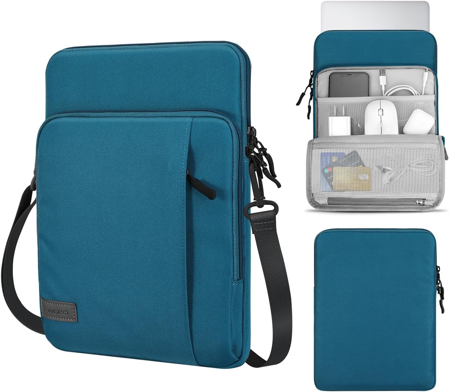 MoKo Laptop Sleeve Bag for 13.3-14 Inch, Notebook Carrying Case with Pocket Fits New MacBook Pro M3/M2 14" /13" M2/M1 Pro/M1 Max 14.2 2023-2021/Air 13.6" M2 2022, Surface Pro 9/8 13", Peacock Blue