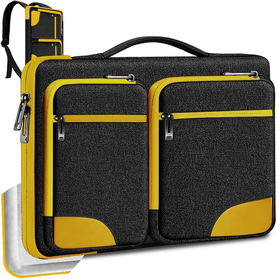 Hseok Ultra-Slim Laptop Case 17 17.3 inches Sleeve Protective PC Briefcase for Commuting and Business Trip,Yellow