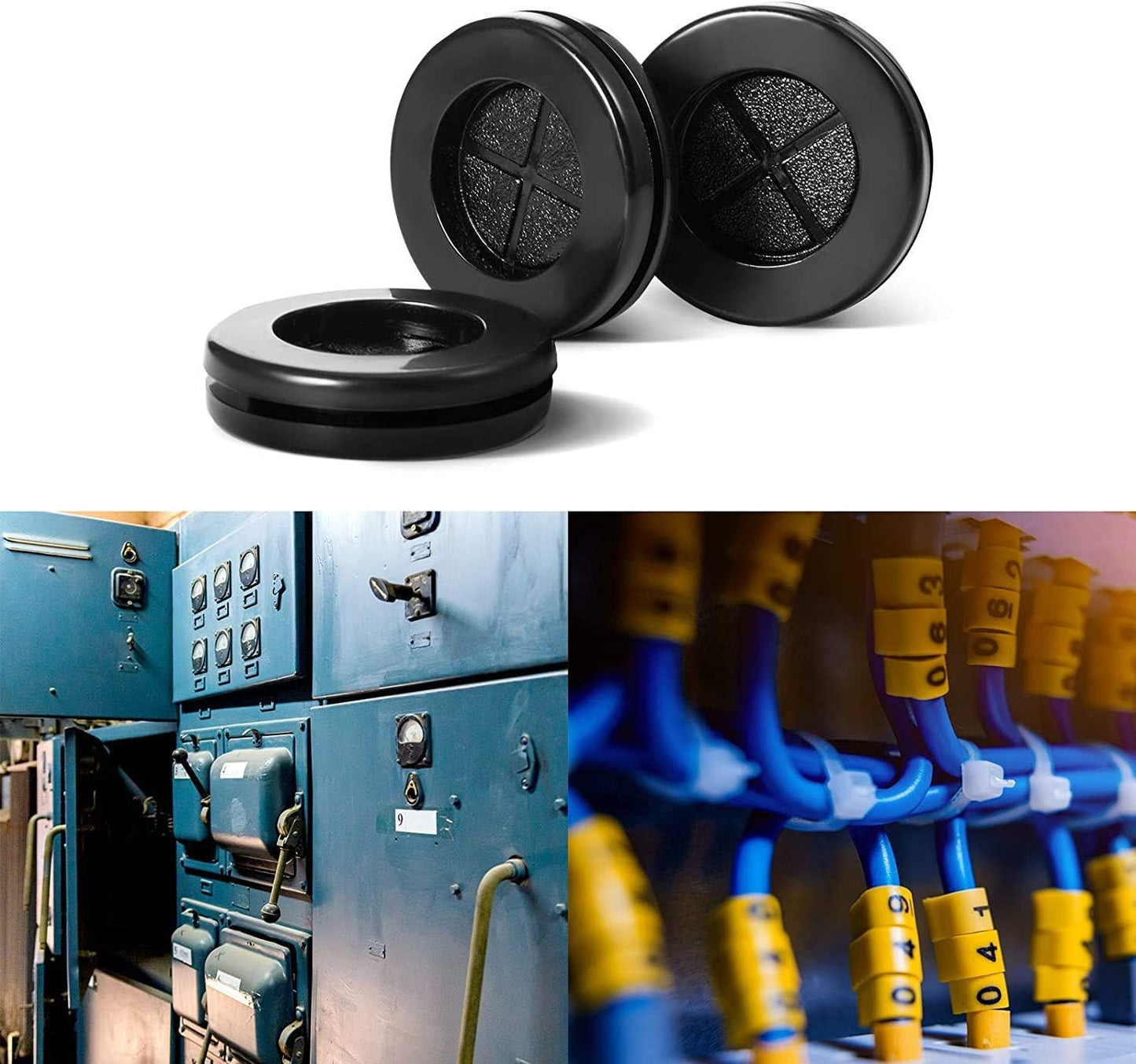 Rubber Grommet,2-1/8"ID 2-1/2"Drill Hole,Hole Grommets,Synthetic Rubber Grommets Wire Protection Firewall Hole Plug, Round