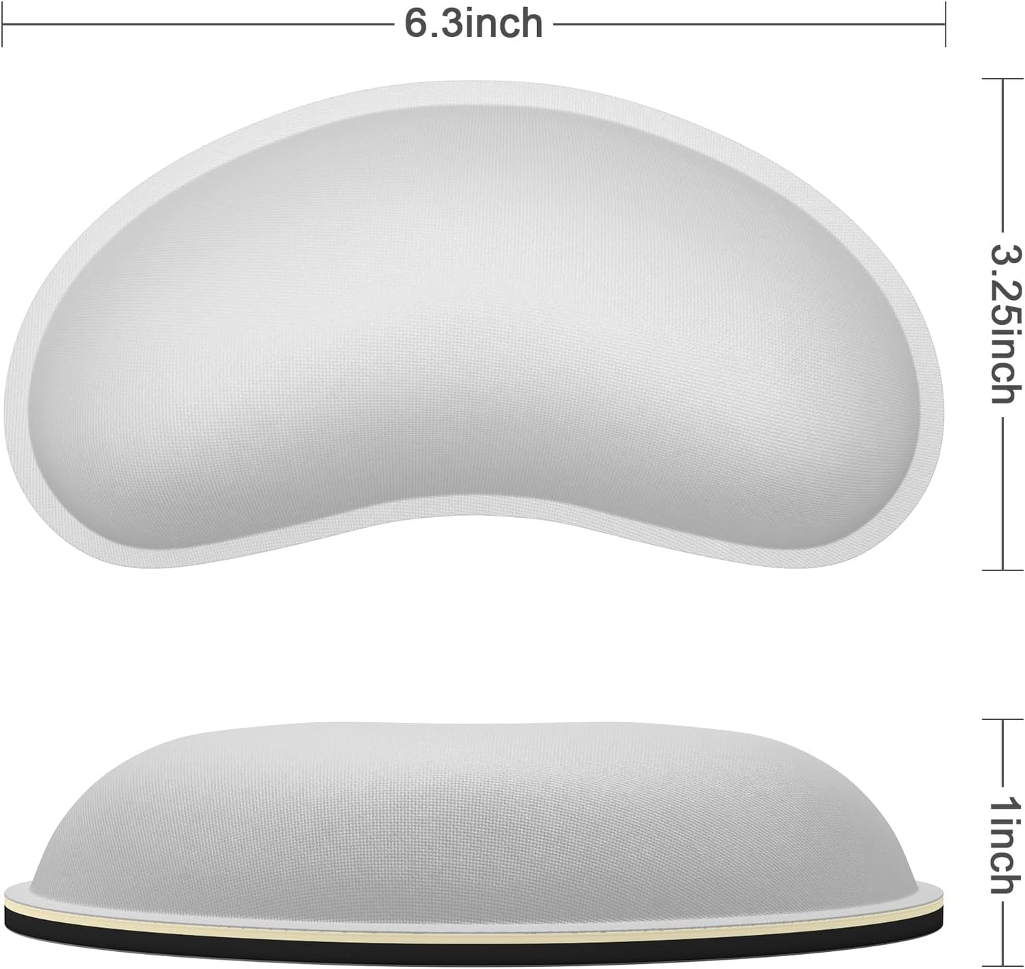 Dapesuom Mouse Wrist Rest, Ergonomic Memory Foam Mouse Wrist for Computer Desk Mats Support, Hand Rest Pad Cushion for Gaming, Office, Laptop, Men, Women, Pain Relief & Easy Typing, Space Gray