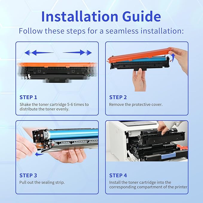 210A Toner Cartridges 4 Pack (with Chip) Compatible Replacement for HP 210A 210X for Color Laserjet Pro MFP 4301fdw 4301fdn Pro 4201dw 4201dn Series Printer Ink W2100A W2100X High Yield (BCMY, 4-Pack)