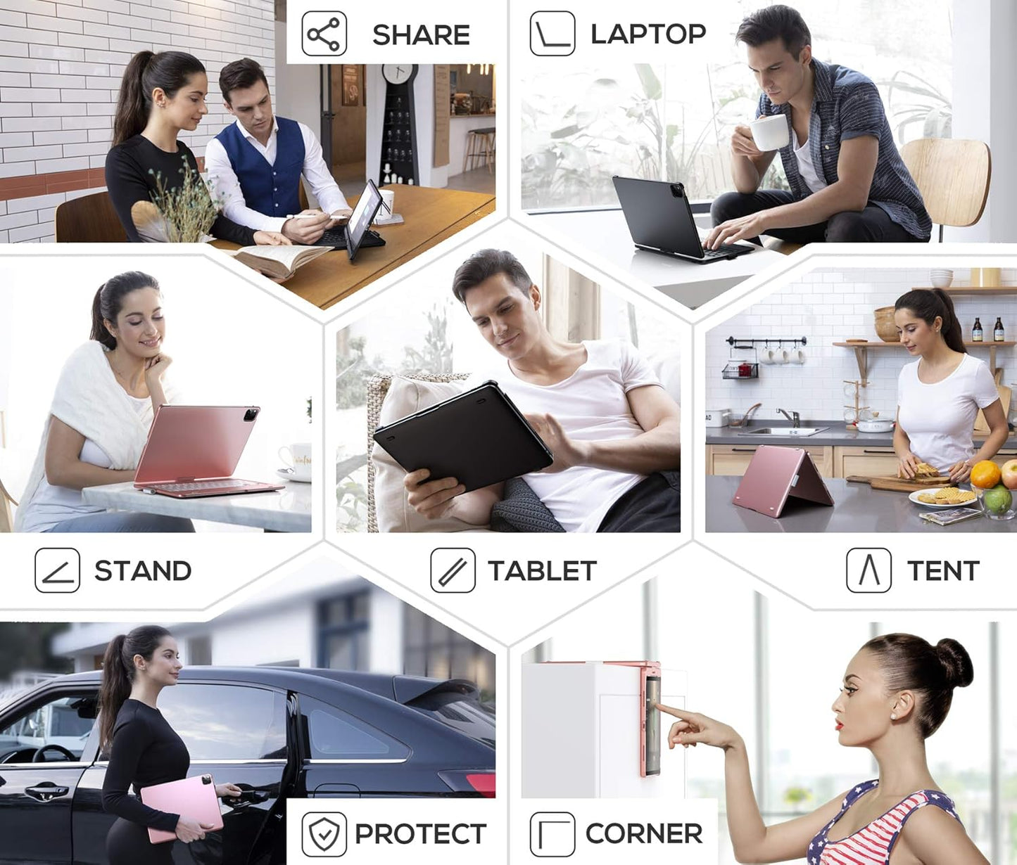 typecase Touch for iPad 9th Generation Case with Keyboard (10.2", 2021),Multi-touch Trackpad,10 Color Backlight, 360° Rotatable, Thin & Light for 8th Gen (2020),7th Gen (2019), Air 3,Pro 10.5 (Black).