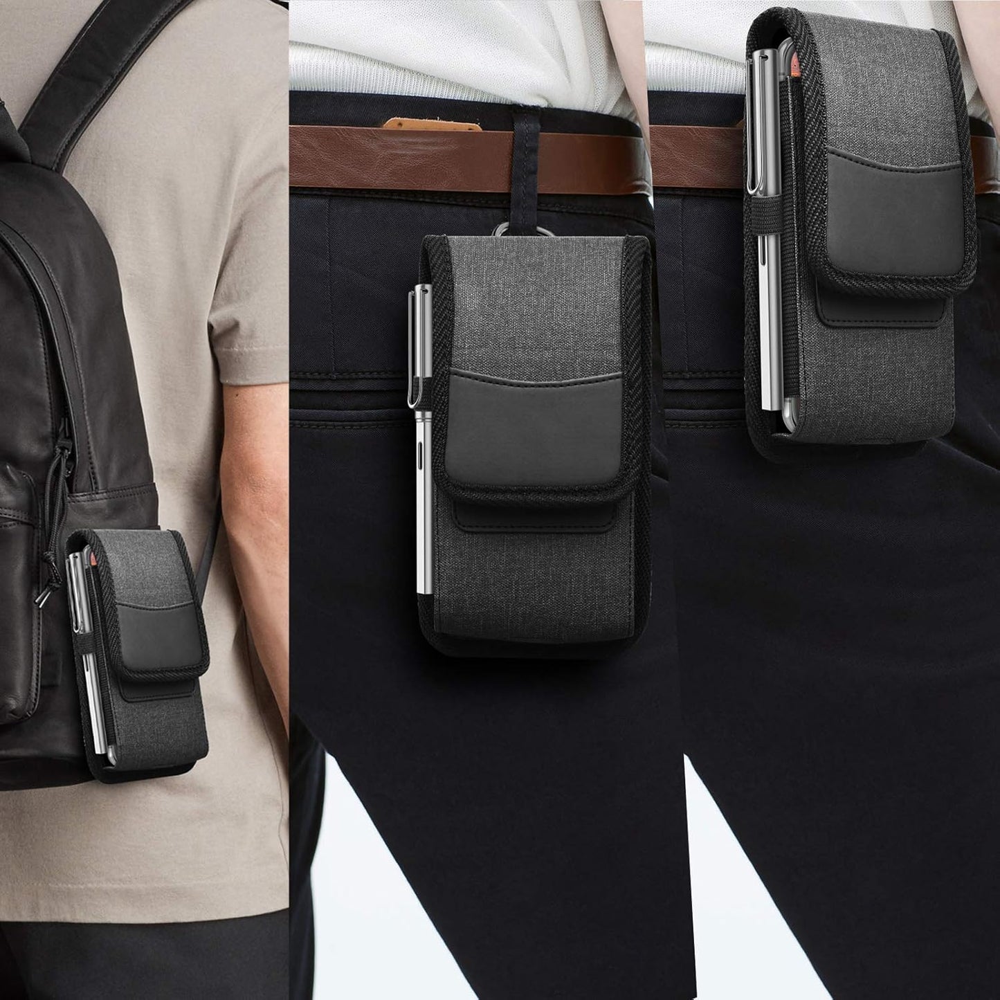 Njjex Cell Phone Holster for Samsung Galaxy S25 Ultra S24 S23 Plus S22 S21 S20 FE Note 20 Ultra A14 A15 A16 A17 A35 A36 iPhone 14 15 16 17 Pro Max Belt Clip Holster Phone Pouch Holder Carrying Case