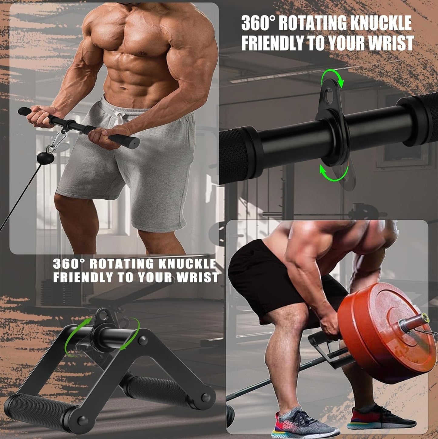 Cable Machine Attachment,LAT Pulldown Attachments Upgraded 1.3 Inch Comfort Grip Cable Attachments for Gym, Triceps Rope Bar,V Bar ,Double D Bar,Homr Gym Accessories