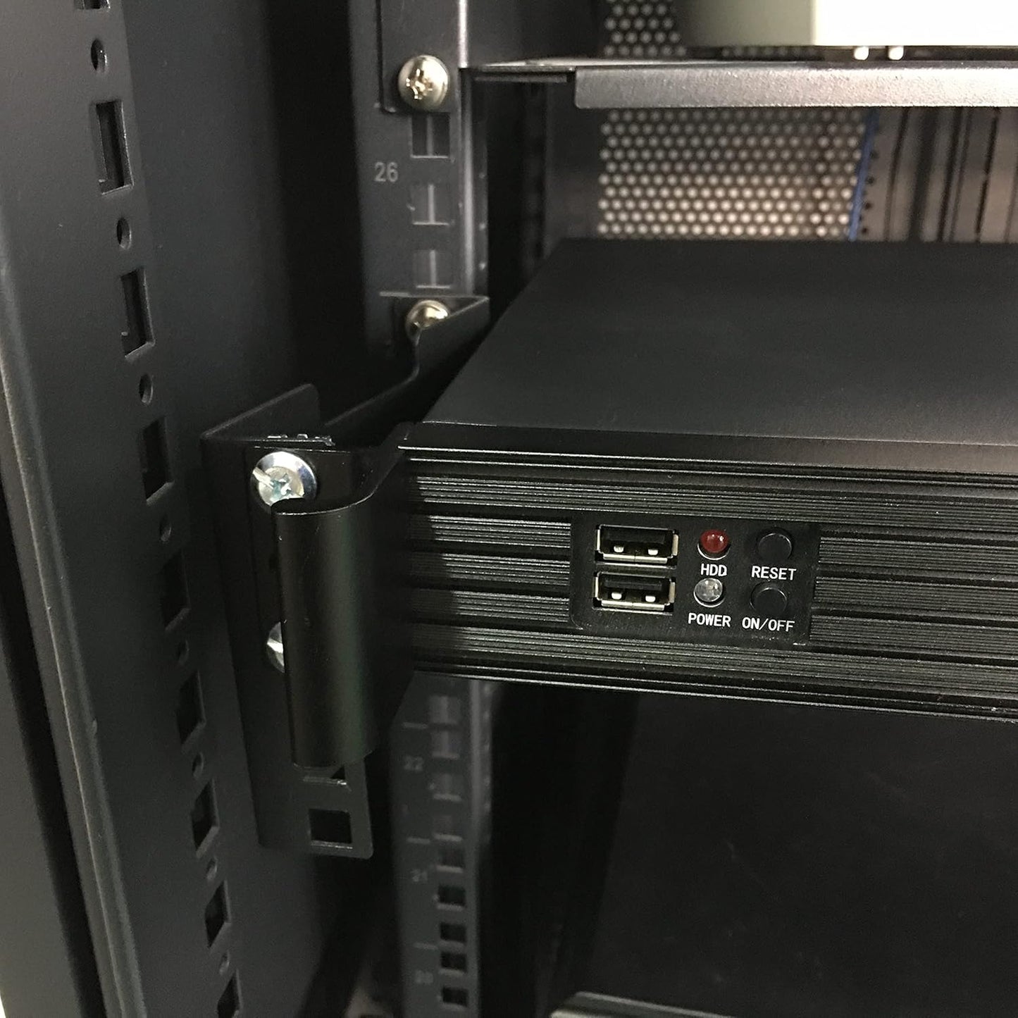 Jingchengmei 2U Server Rack Depth Extender - 4-Inch Deep -Recessed Rack Mount Adapter Kit for Network Rack (2UEXB)…