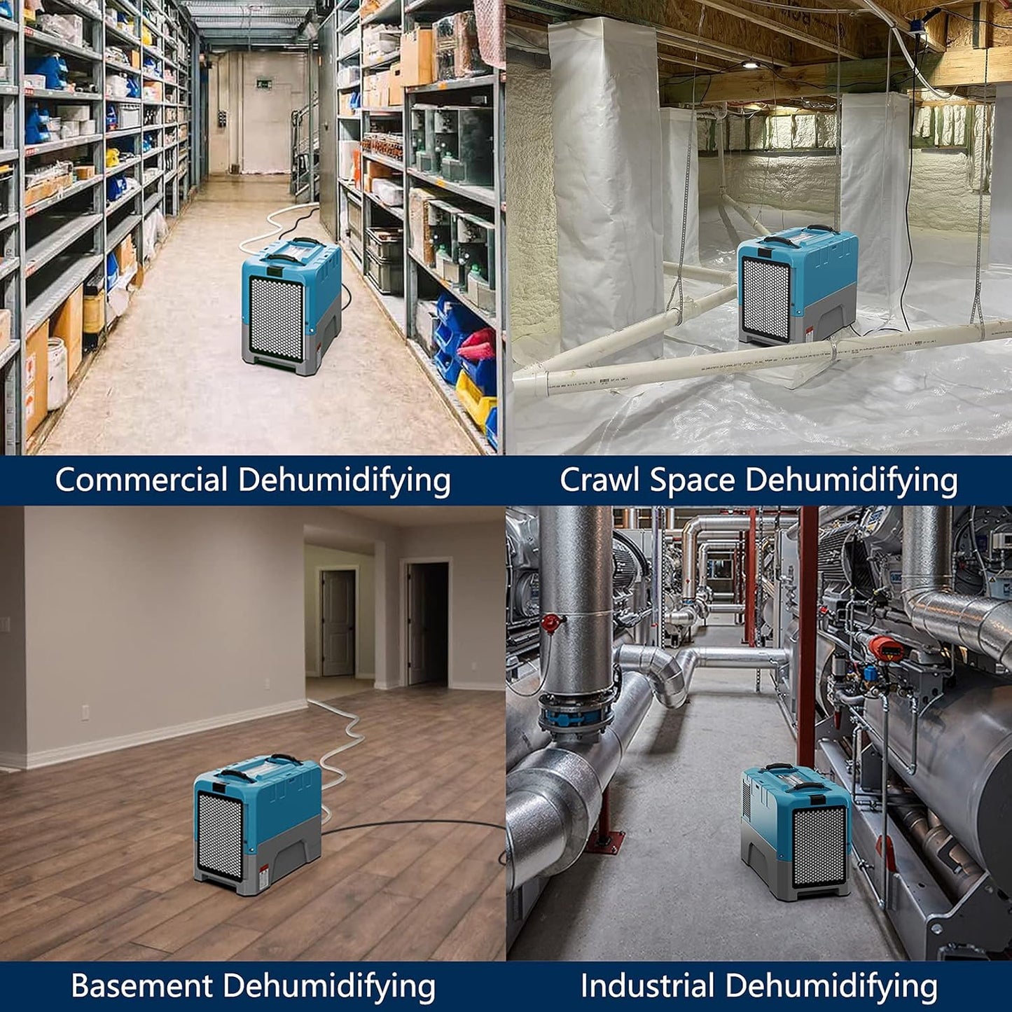 ALORAIR Commercial Dehumidifier with Pump, Up to 180 PPD (Saturation), 85 PPD at AHAM, 5 Years Limited Warranty, LGR Industrial Dehumidifier for Flood Repair, Crawlspace and Basement Drying