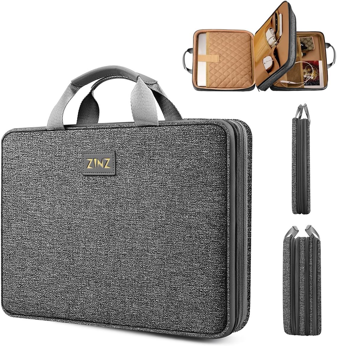 ZINZ Slim Expandable Laptop Case 13 Inch Sleeve Upgraded Protective Durable Recycled Briefcase for 13" MacBook Air/Pro M1/M2, iPad Pro 12,9, Surface Pro 3/4/5/6/2017 12.3",XPS 13,D01G01