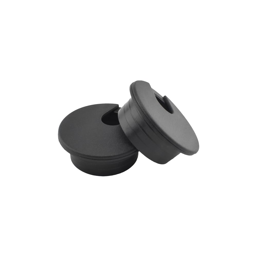 HAHIYO 2Pcs 1.38Inch/35mm Black ABS Plastic U-Shaped Desk Grommet Wire Grommet Cable Management Cord Hole Cover Desk Wire Hole Insert Wire Organizer for Computer Office Home School Equipment Systems