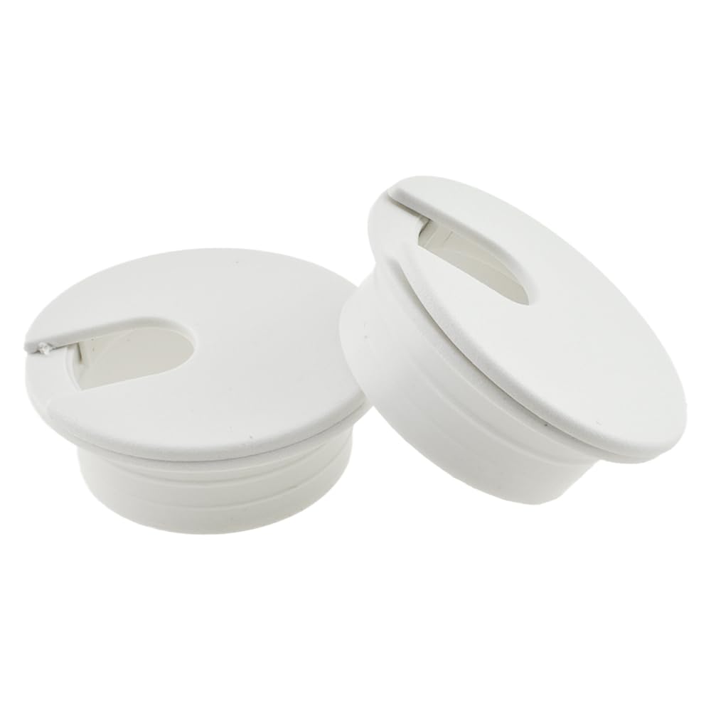 HAHIYO 2Pcs 1.38Inch/35mm White ABS Plastic U-Shaped Desk Grommet Wire Grommet Cable Management Cord Hole Cover Desk Wire Hole Insert Wire Organizer for Computer Office Home School Equipment Systems