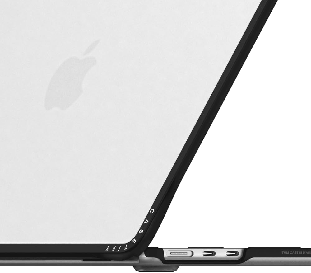 CASETiFY Impact MacBook Air 13.6" (M2-M4) Case [Cushioned Impact Corners/Scratch-Resistant/Anti-Slip Grip] - Keep Growing - Clear Black