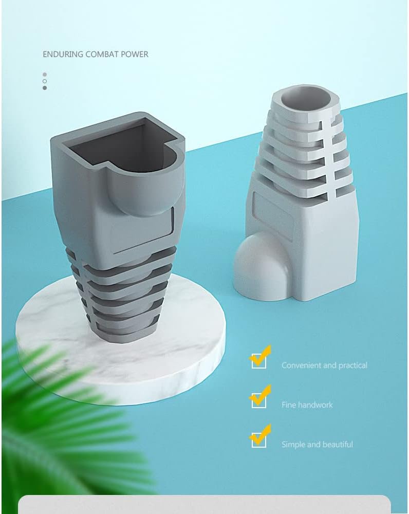 50 Pcs Cat5 Cat5E Cat6 Strain Relief Boot, RJ45 Plug Connector Cover Modular Network Plug Connector Cap Cable Connector Boots, Transparent