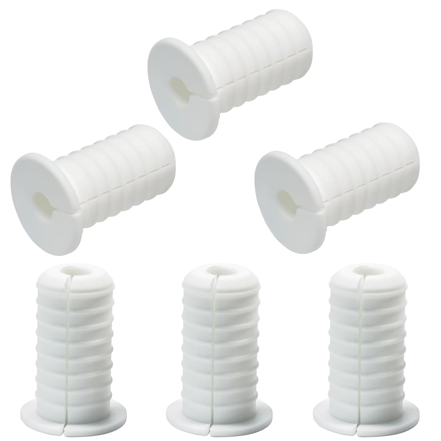6pc Starlink Cable Grommet 3/4" Silicone Anti-Slip Waterproof Wall Hole Pass Through Split Cable Bushings for TV Wire Ethernet Cord, Starlink Cable Routing Kit Accessories,38mm/1.5"Ht, White