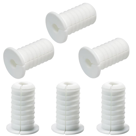6pc Starlink Cable Grommet 3/4" Silicone Anti-Slip Waterproof Wall Hole Pass Through Split Cable Bushings for TV Wire Ethernet Cord, Starlink Cable Routing Kit Accessories,38mm/1.5"Ht, White