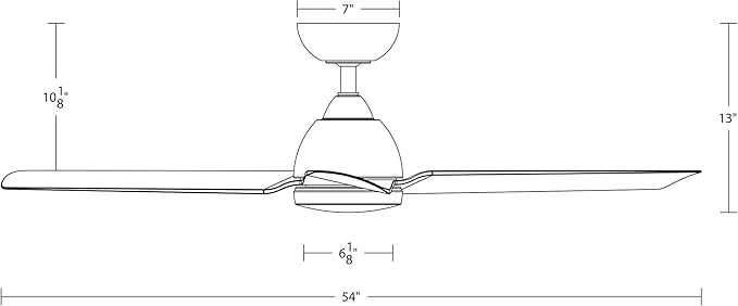 Mocha Indoor/Outdoor 3-Blade Smart Compatible Ceiling Fan 54in Matte Black with 3000K LED Light Kit and Remote Control with Wall Cradle. Works with iOS/Android, Alexa, and Google Assistant.