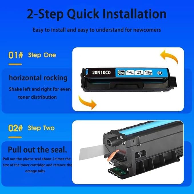 CS331 CX331 Toner Cartridge-4 Pack, 20N10K0 20N10C0 20N10M0 20N10Y0 Replacement for Lexmark CS331 CX331 CS431 CX431 Color Printers(with Chip)