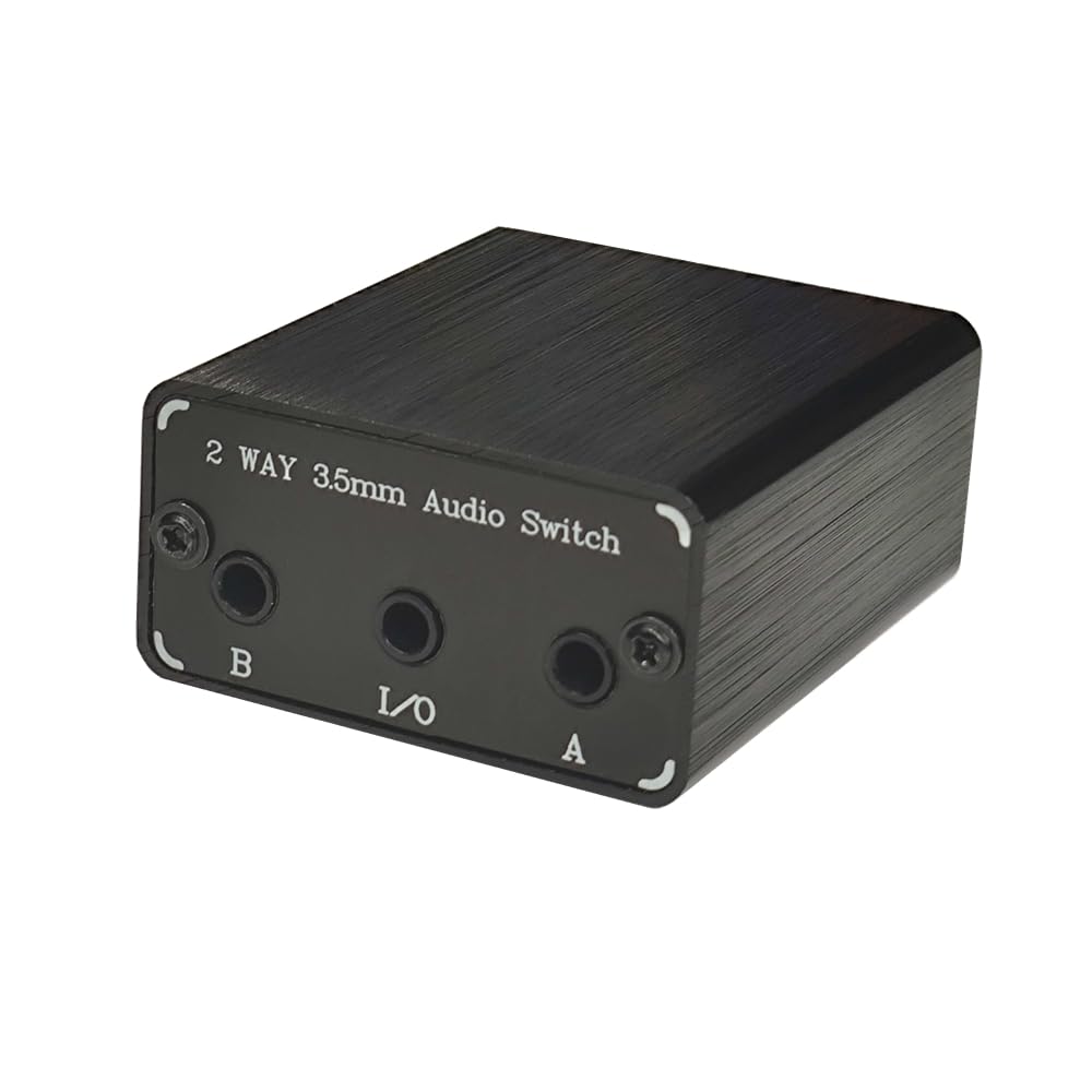 SPRODIO 2 Port 3.5mm Stereo Audio Switch Box AUX Headphone Speaker Manual selector switcher Use 6A Toggle Switch (2 in 1 Out / 1 in 2 Out) -T21