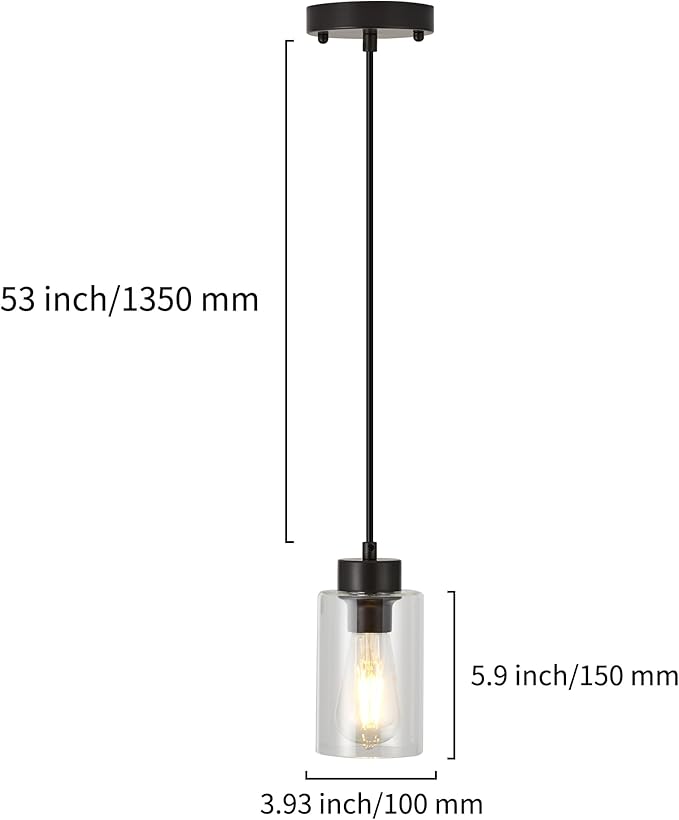 Modern Pendant Light for Kitchen Island, Hanging Ceiling Light Fixture,Oil Rubbed Bronze 2Pack Farmhouse Pendant Lighting for Dining Room Bedroom Bar Office