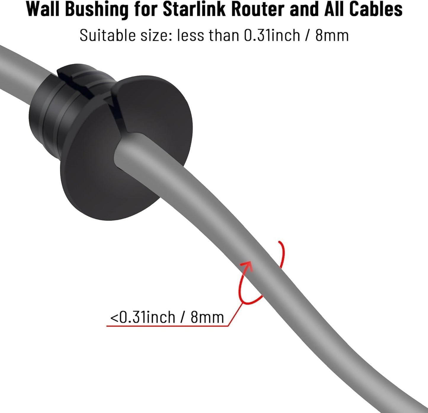 Cable Routing Kit for Starlink for 3/4 inch Wall Hole 10 Pcs, Starlink Accessories, Silicone Cable Wall Pass, Starlink Anti-Slip Wall Grommets for Cables (3/4 inch)
