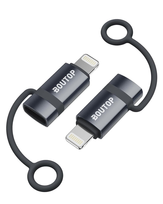 [MFi Certified] 3A 36W USB C to Lightning Adapter, USBC to Lightning Adapter Support Data Sync/PD Fast Charging Compatible with iPhone iPad AirPods, with Anti-Lost Holder - 2 Pack
