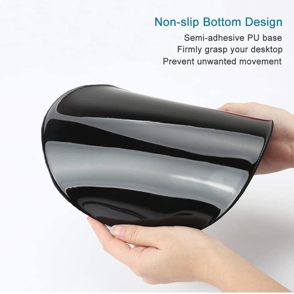 ITNRSIIET Ergonomic Mouse Pad with Gel Wrist Support Small Wrist Rest Smooth Surface Non-Slip PU Base Comfortable Office Supplies Pain Relief, 8.7 x 7.2 inches, Cute Cactus with Black Design