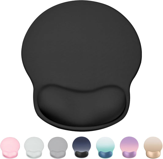 Ergonomic Mouse Pad with Wrist Rest, Large Mousepad(10.6'' x 9''), Wrist Support Mouse Mat with Non-Slip Base, Pain Relief for Laptop & Computer (Black)