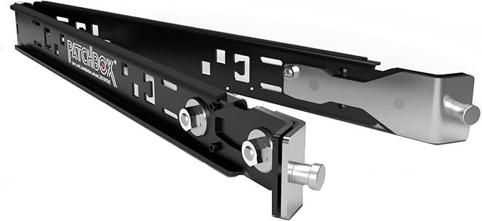 PATCHBOX Setup.exe 3 Installation Tool - Easy Mount for Patch Panels Servers Fits 19” Rails, Square and Threaded Holes - Computer Cabinet and Network Racks - Laptop, Device Workshelf, Holds 110 lbs