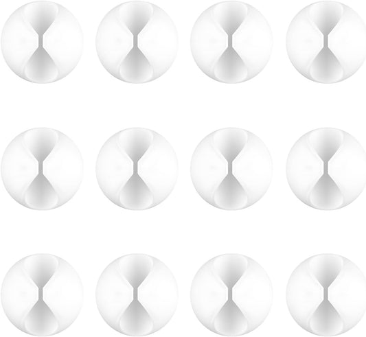 12 Pack Cable Clips, Znben Wire Organizer Holder Adhesive Cord Management Charger Wire Holder Clips for Desk, Home, Office, Car, Cubicle, Nightstand White
