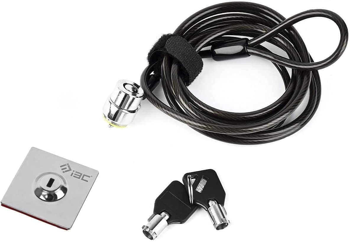 I3C Laptop Cable Lock, Hardware Security Cable Lock with Keys, Anti Theft Combination Lock for Laptop Monitor Compatible with Tablet Surface Projector and Other Electronic Devices