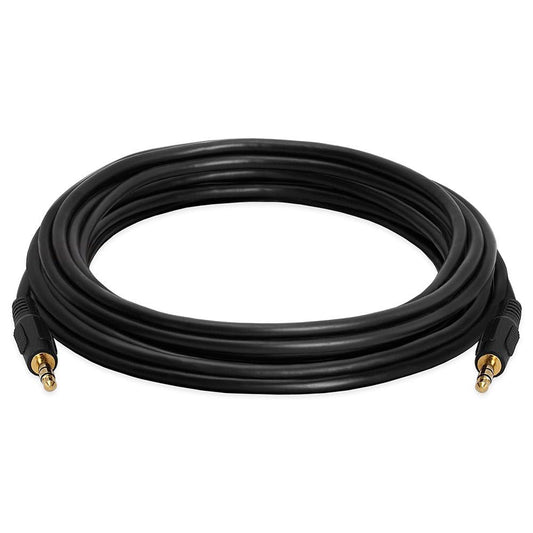 Cmple - 12 ft 3.5mm Aux Audio Cable, Male to Male, Black, Compatible with Car, Phone, Headphones, PC, TV