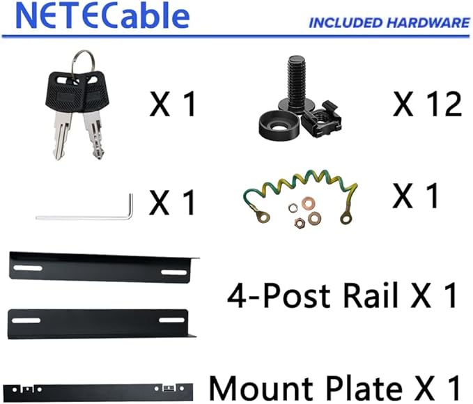 9U Wall Mount Server Cabinet Network Rack Enclosure Locking Glass Door by NETECABLE