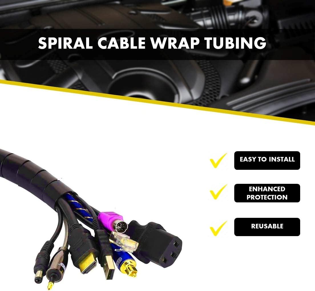 Kable Kontrol Vortex Spiral Cable Wrap - 1/2” Inch 100’ Feet Long - Hose Protector Flexible Polyethylene Wire Conduit Tubing Cable Sleeve Cord Cover to Organize Wires – Natural