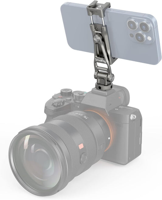 SmallRig Multifunctional Universal Cell Phone Mount Adapter, Phone Tripod Mount with Cold Shoe, Phone Holder for iPhone 16 15 14 13 12 11, Fits for Tripod Monopod Phone Cage Camera cage-3559