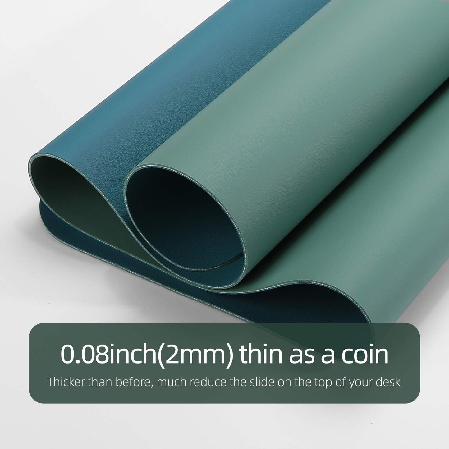 YSAGi Desk Mat, Mouse Pad,Waterproof Desk Pad,Large Mouse pad for Desk, Leather Desk Pad Large for Keyboard and Mouse,Dual-Sided Mouse Mat for Office (23.6" x 13.7", Pistachio Green + Green Blue)