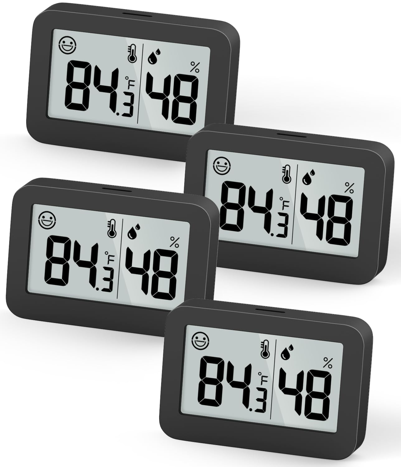 DOOMAY Mini Hygrometer Indoor Thermometer, Humidity Gauge with ℃/℉ Switch, Humidity Meter Digital Temperature Monitor for Greenhouse Babyroom Cellar Reptile Incubator Closet (4)