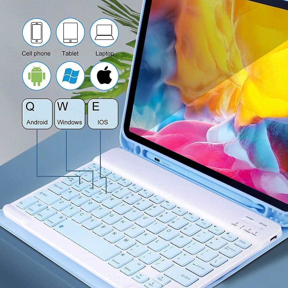 AnMengXinLing Keyboard Case for iPad mini 7th(A17 Pro) 2024/Mini 6th Generation with Mouse,Case for iPad mini7/mini6 with Detachable Wireless Keyboard Pencil Holder Slim Smart Cover, New Pink
