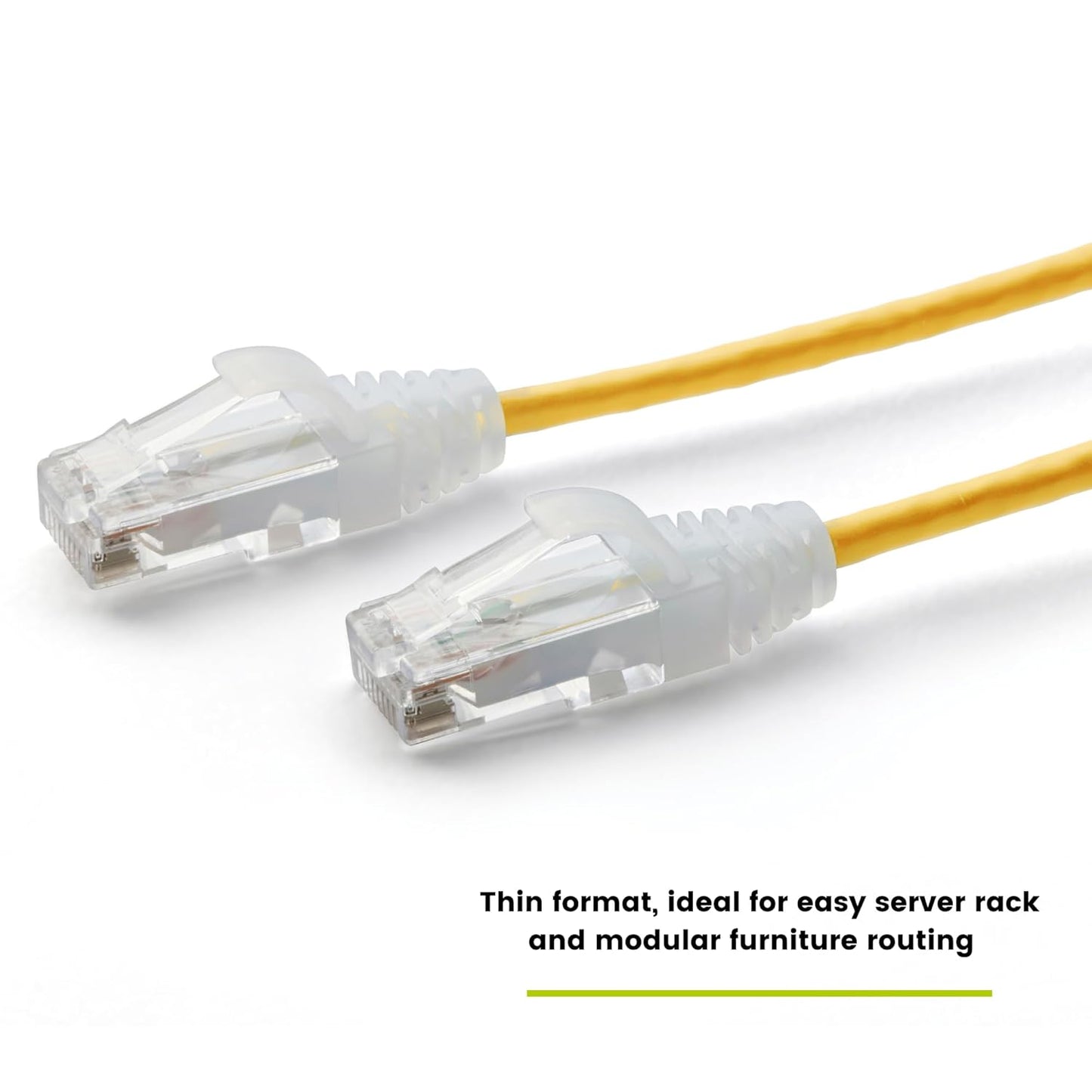 TRUECABLE Cat6 Component Rated Patch Cable, Unshielded (U/UTP), 2ft, Yellow, 28AWG Solid Copper, Snagless 10G High-Speed Ethernet Cable, PoE++ 4PPoE 100W, UL Listed, RoHS-3, 5 Pack