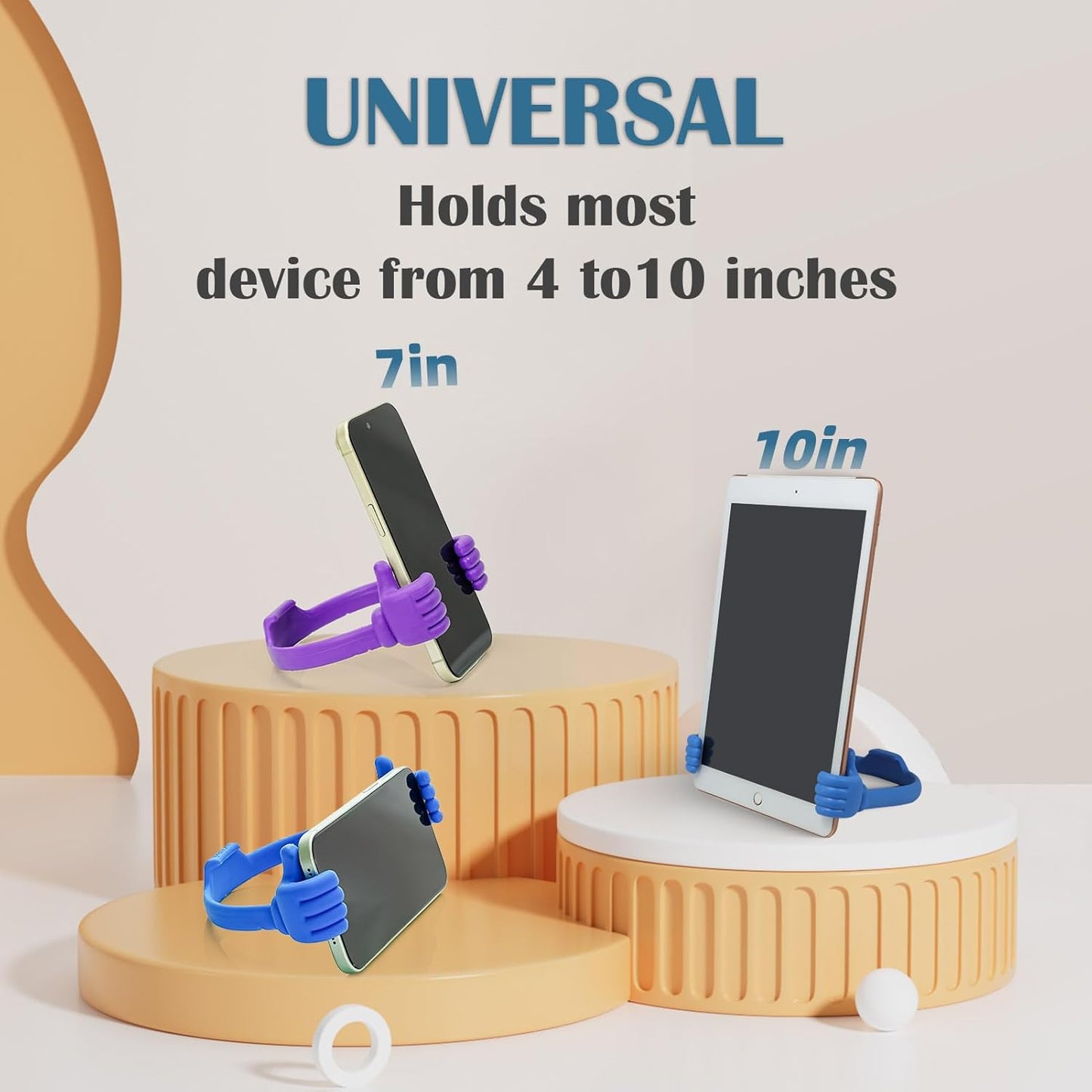 Honsky Cell Phone Stand Holder 2-Pack,Thumbs Up Lazy Phone Stand,Universal Adjustable Flexible Dock for All Phones & Tablets,Cute Stocking Stuffer Gift for Teen Girls,Purple