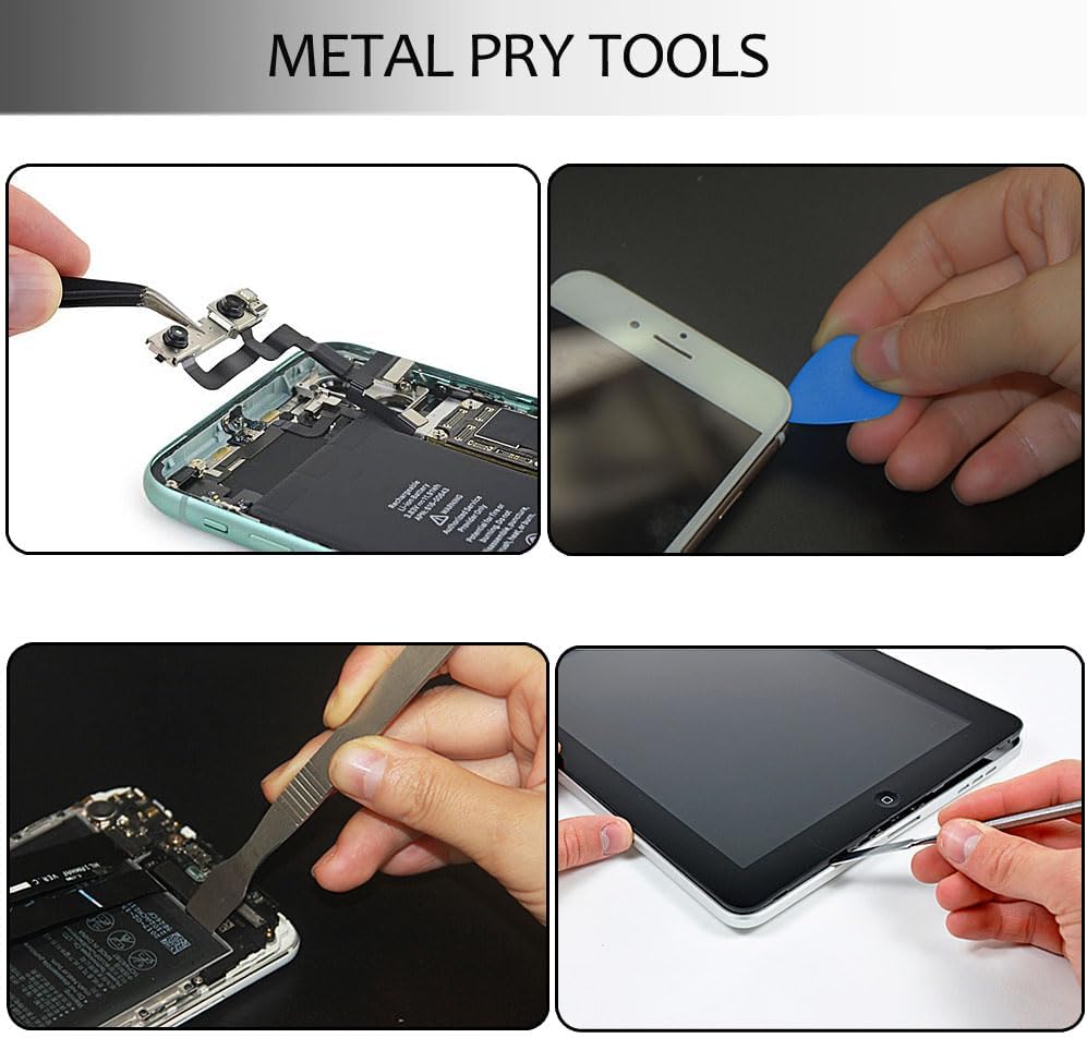 Ewparts Spudger Tool Kit Plastic Pry Tool for Electronics Repair with Metal Spudger Plastic Spudger Tweezers Opening Tool iPhone Repair Tool Kit for Phone,iPad,Computer,MacBook,Laptop Repair Kit