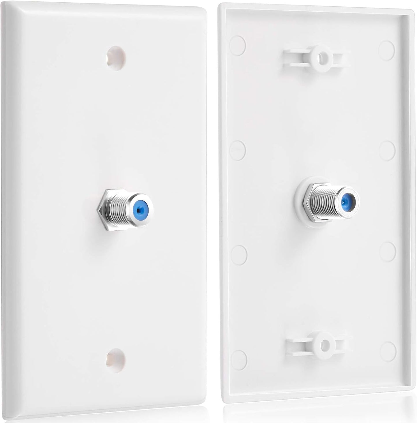 1-Port TV Cable Wall Jack F Connector Coax Video Jack Single Gang Wall Plates (Blue, 16 Pcs)