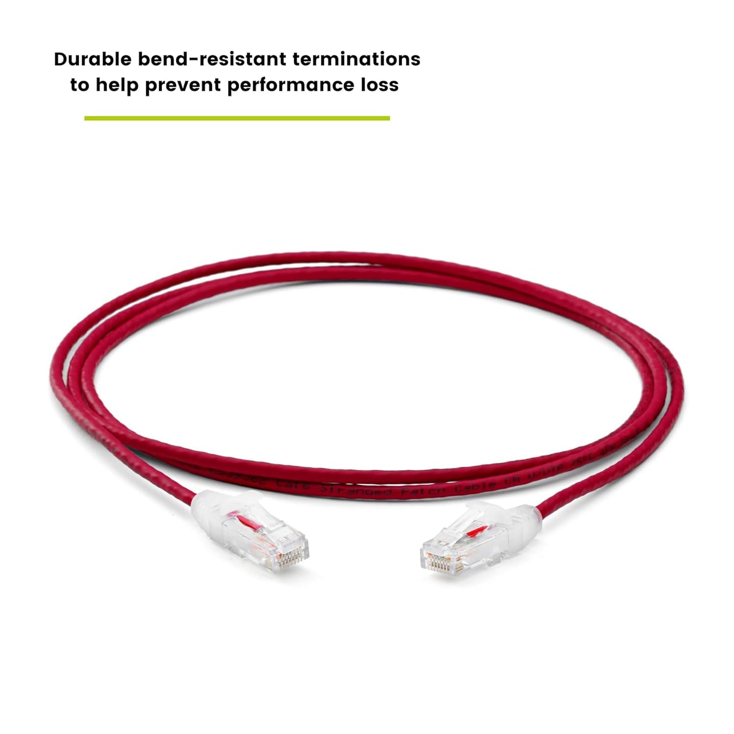TRUECABLE Cat6 Component Rated Patch Cable, Unshielded (U/UTP), 5ft, Red, 28AWG Solid Copper, Snagless 10G High-Speed Ethernet Cable, PoE++ 4PPoE 100W, UL Listed, RoHS-3, 5 Pack