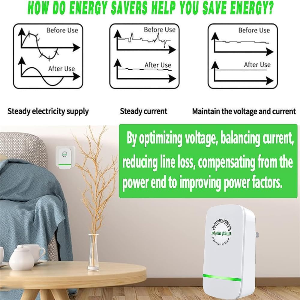 Elon-musk's Electricity Saving Box Stop Watt Stopwatt Energy Saving Device Save Energy Saving Device Energy Saving Power Strip for Home Office US Plug 90v-250v 30kw Rated Green (4PCS, White)