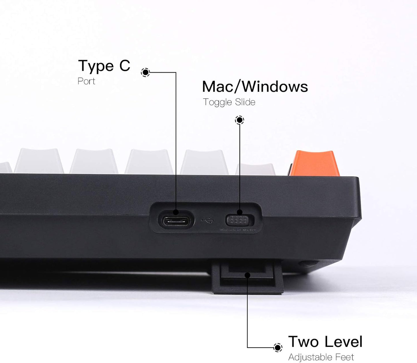 Keychron C1 Wired Mechanical Keyboard TKL, RGB Backlit with Double-Shot ABS Keycaps, 87 Keys Hot-Swappable Pre-lubed Tactile Switch Compatible with Mac Windows