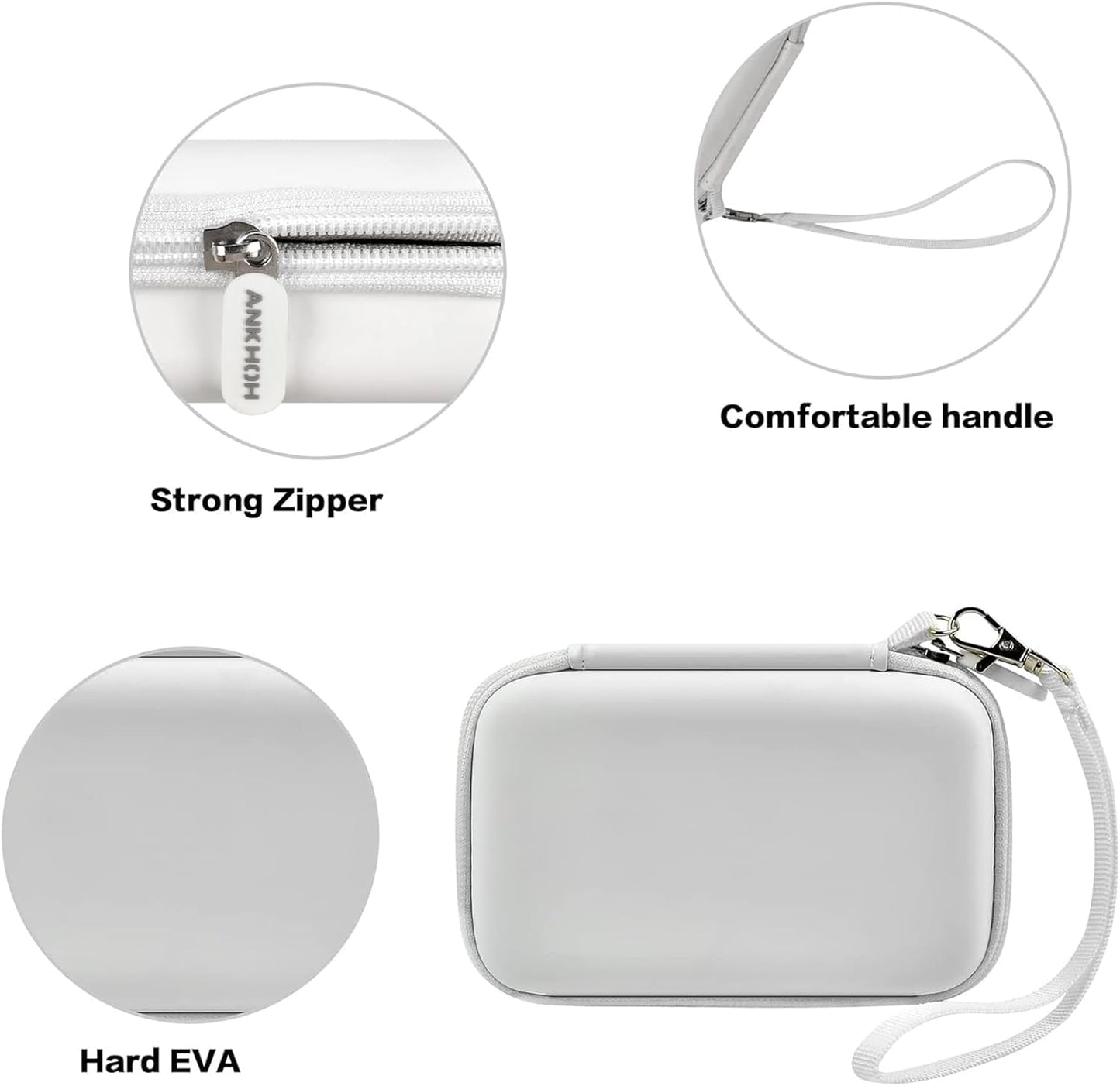 Travel Case for UCOMX for Nano/for Iseyyox/for LISEN/for RTOPS 3 in 1 Wireless Charger, Foldable Magnetic Charging Station Storage Holder Bag for Fast Charge Pad Cable and Adapter, White-Box Only